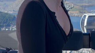 Gagged blonde PAWG sucks cock🌭 then gets face-fucked, double DP, and ends with creampie