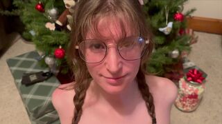 Teen summer nymph surrendered Christmas morning for a XXX-messing good time in all 5 orifices