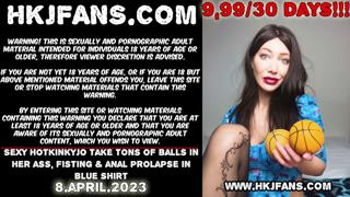 Hotkinkyjo enjoys deep fisting and ass🍑 sex in a blue shirt