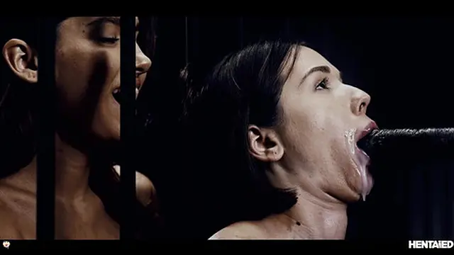 Dumb chick gets rough fuck by huge alien monsters and explodes with cum