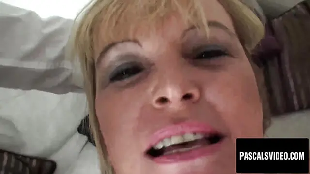 Chubby MILF Alisha enjoys sucking and riding on the sofa