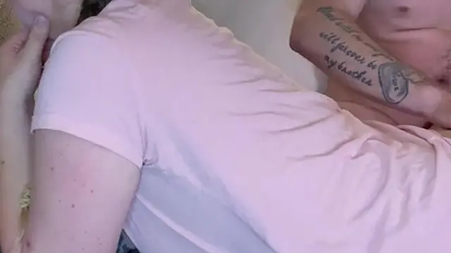 Amelia sucks daddies dick like a whore and rides him hard