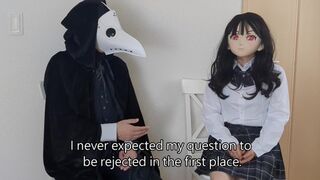 HENTAI Aibu。森。セクシーな衣装。座って電動バイブでオナニー。