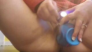 Young Milf Plays With Pussy in Bathroom SQUIRTS everywhere,