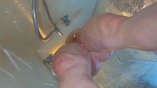 Fuck My Thick Wet Juicy Thighs in Shower! Pale Curvy Big Tits Redhead Milf Ginger Ale Thighjob Cum
