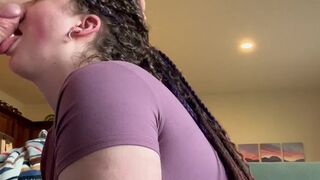 PAWG Girl next door SWALLOWS CUM for the first time!