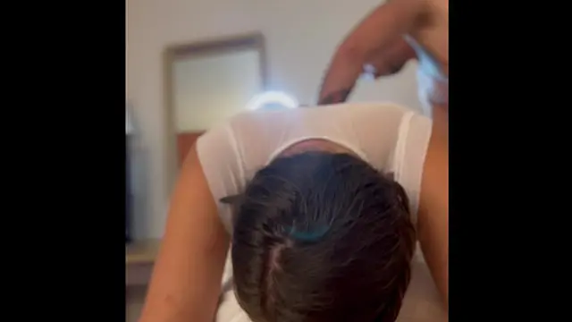 Amelia getting fucked by huge cucumber and cock???? front view