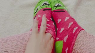 Hips, tits, booty, pussy, and feet teasing with cute socks on!