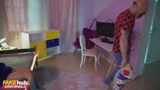 Fakehub Halloween - Hot Latina's scarecrow prank ends in raw anal👌 sex with boyfriend