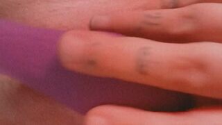 Vibrator play internal and external plus back view with lights on