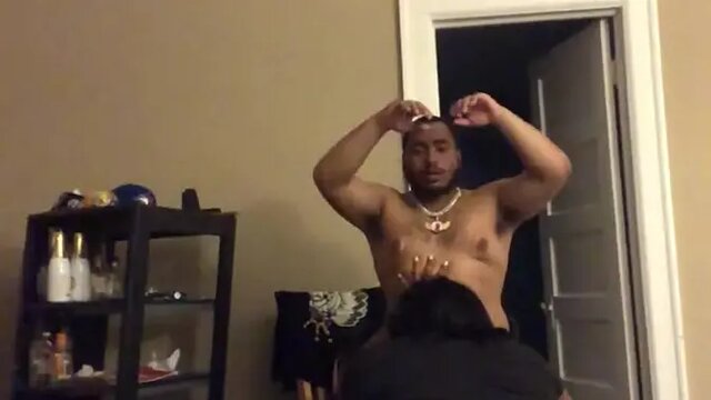 Ebony babe with big fat ass eats pussy