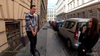 Quivering Czech cutie's plump privates ravaged in forbidden three-way freak fest