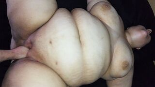 Fat woman jizz-whipped and ravished, her monstrous snatch ravaged
