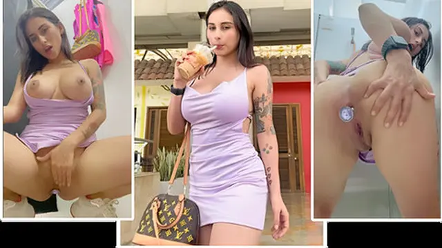 Joven colombiana de 23 años se masturba en el centro comercial con pasión (JenifernPlay)