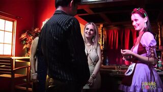 Three sluts getting raw-dogged by a mixologist after last call kicks in