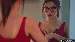 Blonde bombshell gets brutal DPD from monstrous blackzilla