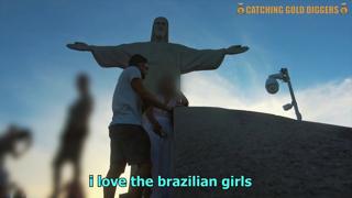 Risky babe scores easy lay with faux ID ploy, gets passport drilled like a Brazilian goldmine
