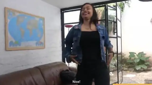 Amateur Michel Tries Her First Time On Camera